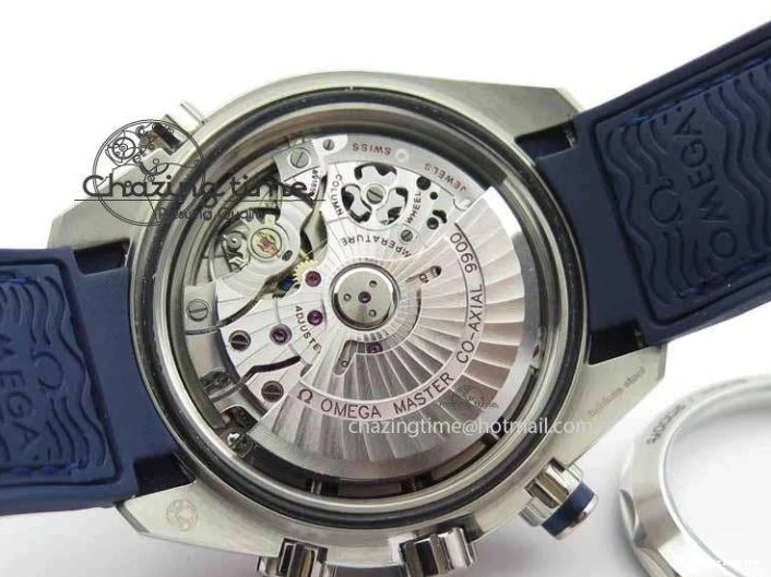 0129 EyeCatching Planet Ocean Master Chronometer SS OM 1:1 Best Edition Blue Dial On Leather Strap A 8176